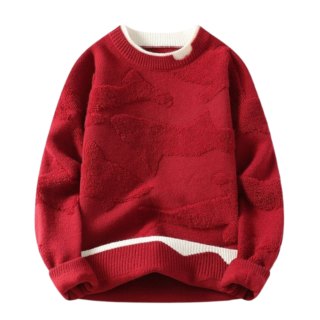 Abstract Textured Knit Sweater