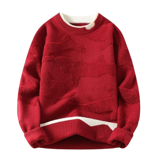 Abstract Textured Knit Sweater