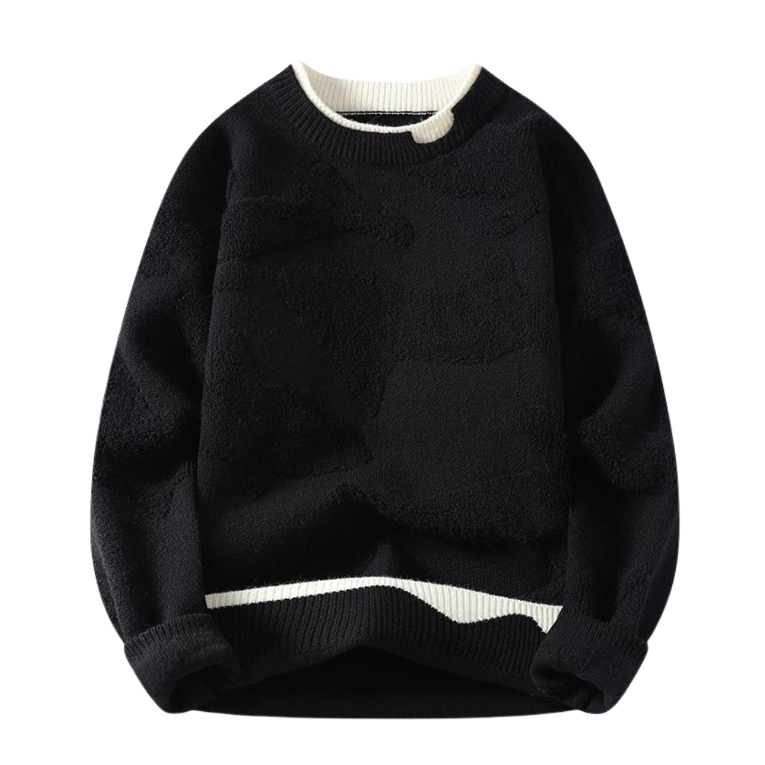 Abstract Textured Knit Sweater