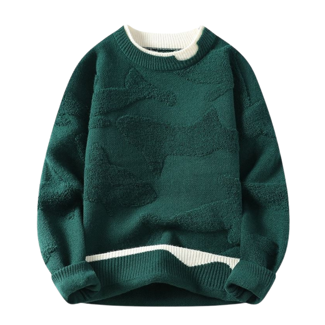 Abstract Textured Knit Sweater