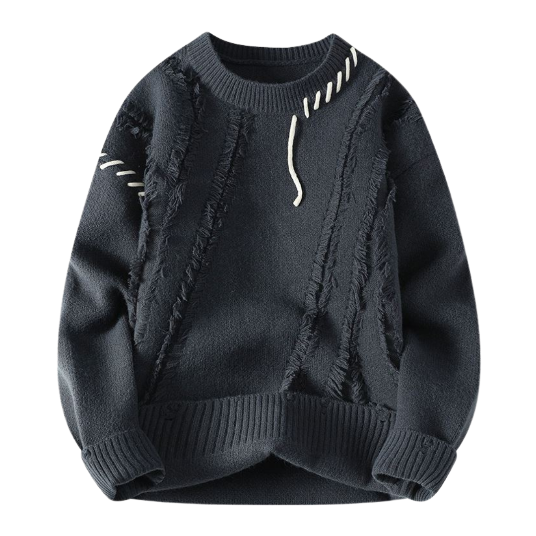 Premium Ribbed Trim Knitted Sweater